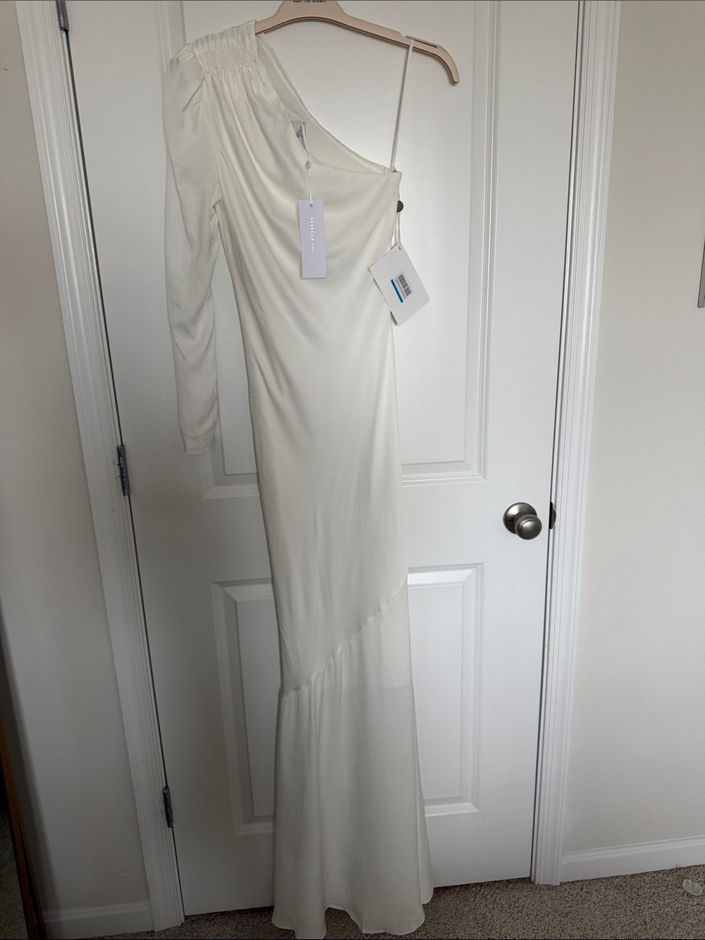 Rebecca Vallance Blume Gown Bridal Ivory One-Shoulder Evening Gown